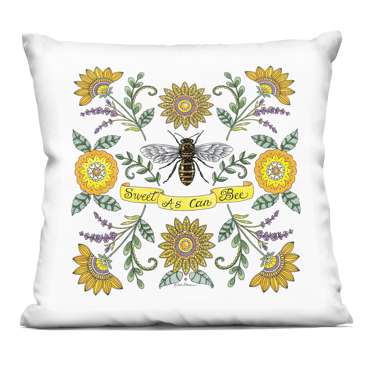 Stupell Industries Vintage Sweet As Can Bee Decorative Printed Throw Pillow, design by Deb Strain, 18 x 7 x 18